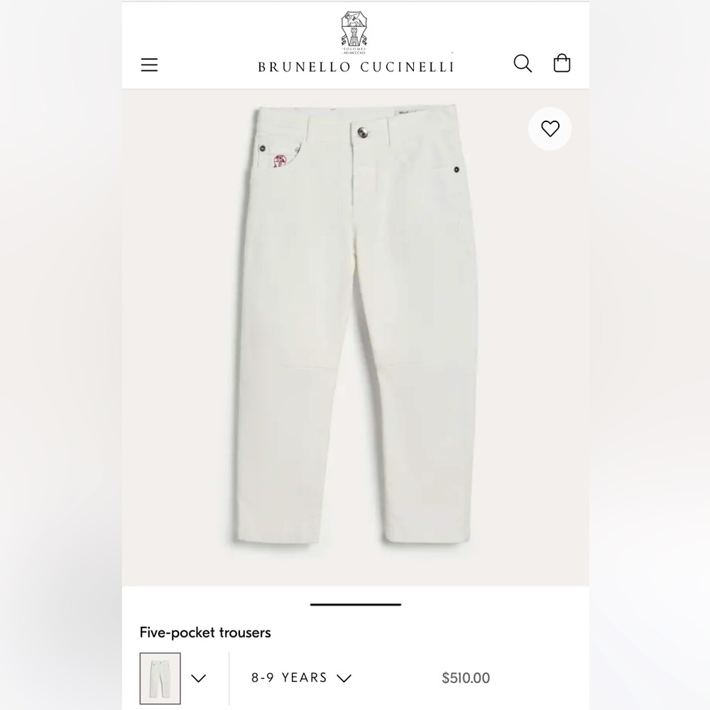 Brunello Cucinelli Cream Jeans Classic Style